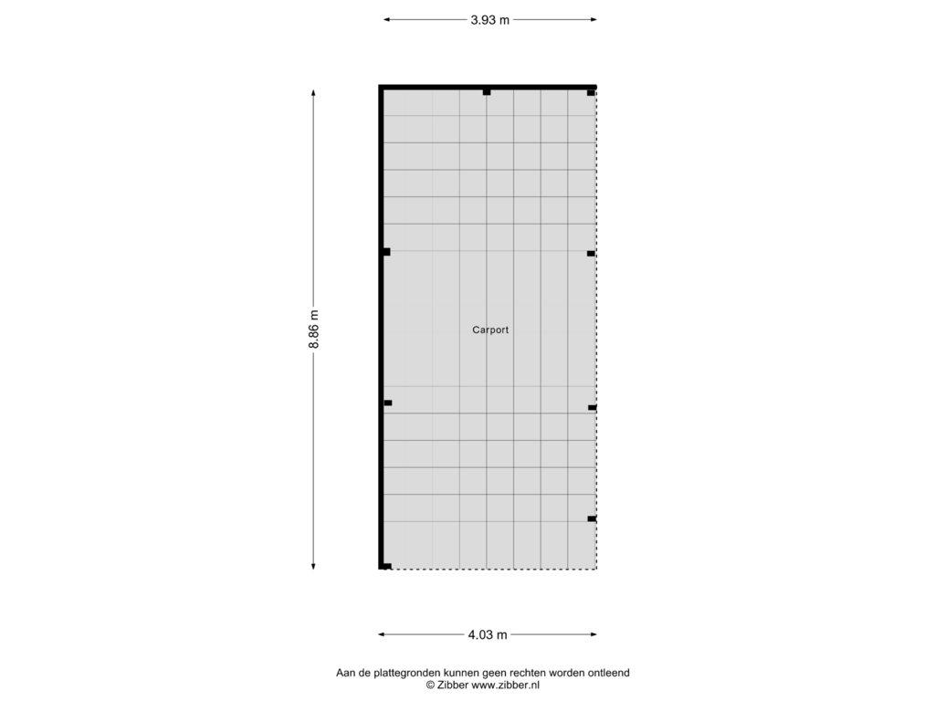 Bekijk plattegrond van Carport van Burgemeester de Grootstraat 10