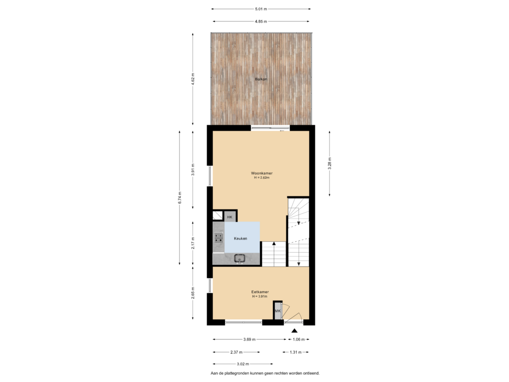 Bekijk plattegrond van 1e verdieping van Johan de Wittstraat 256