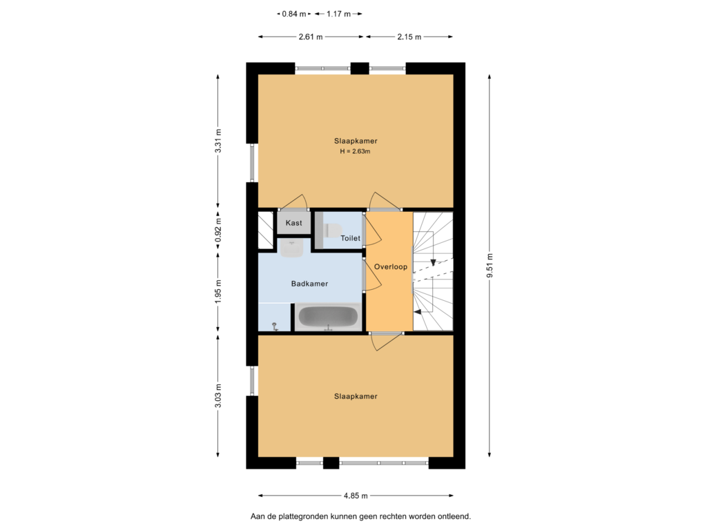 Bekijk plattegrond van 2e verdieping van Johan de Wittstraat 256