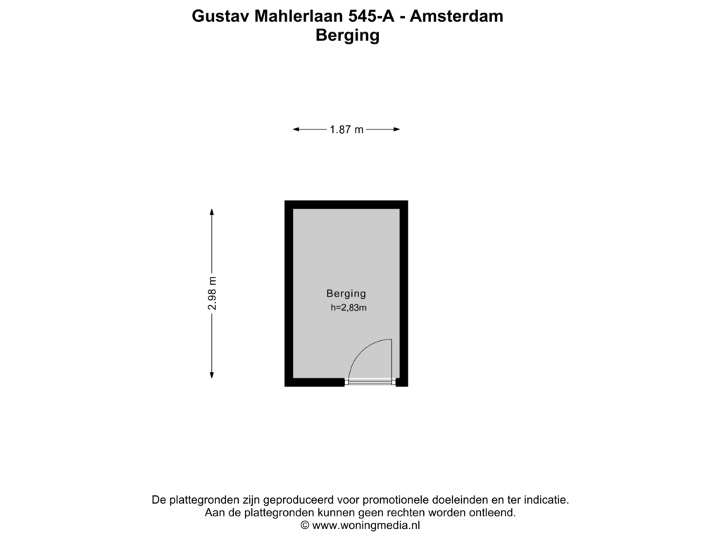 Bekijk plattegrond van Berging van Gustav Mahlerlaan 545-A