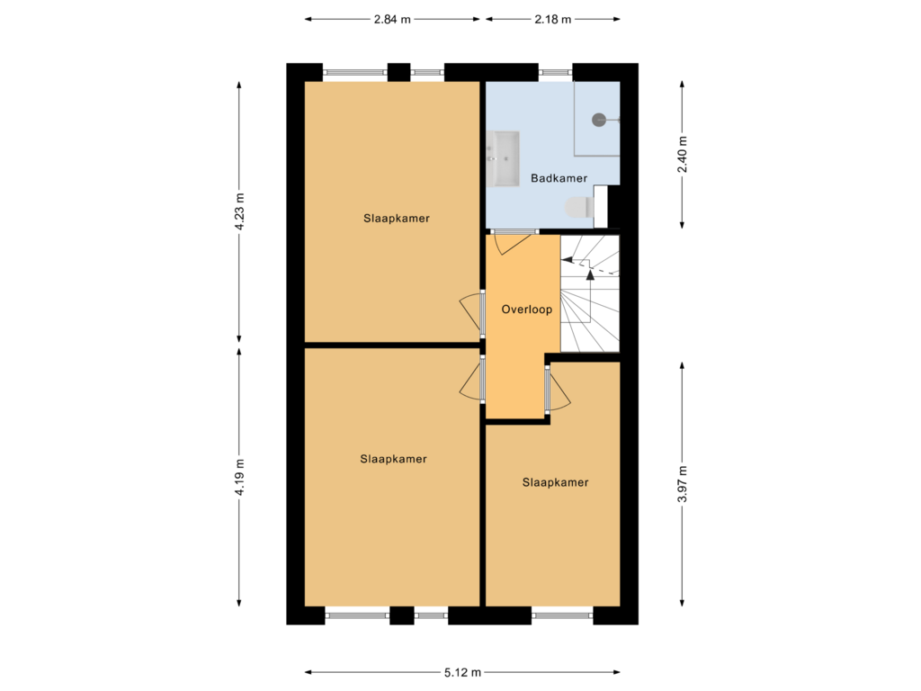 Bekijk plattegrond van Eerste verdieping van L.O.-laan 7