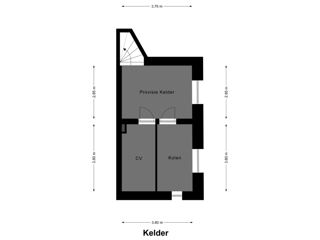 Bekijk plattegrond van Kelder van Heuvel 90