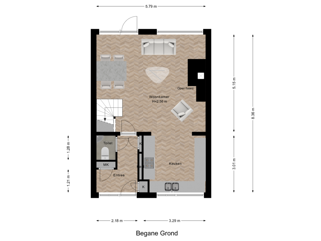 Bekijk plattegrond van Begane Grond van Bijster 101