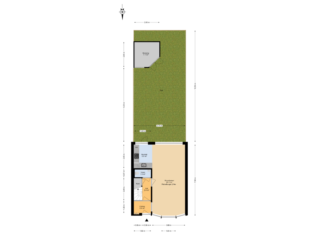 Bekijk plattegrond van Begane grond tuin van Westfrankelandsestraat 133