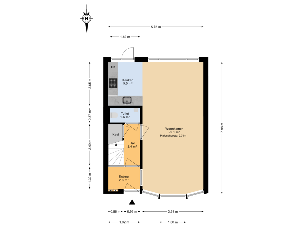 Bekijk plattegrond van Begane grond van Westfrankelandsestraat 133