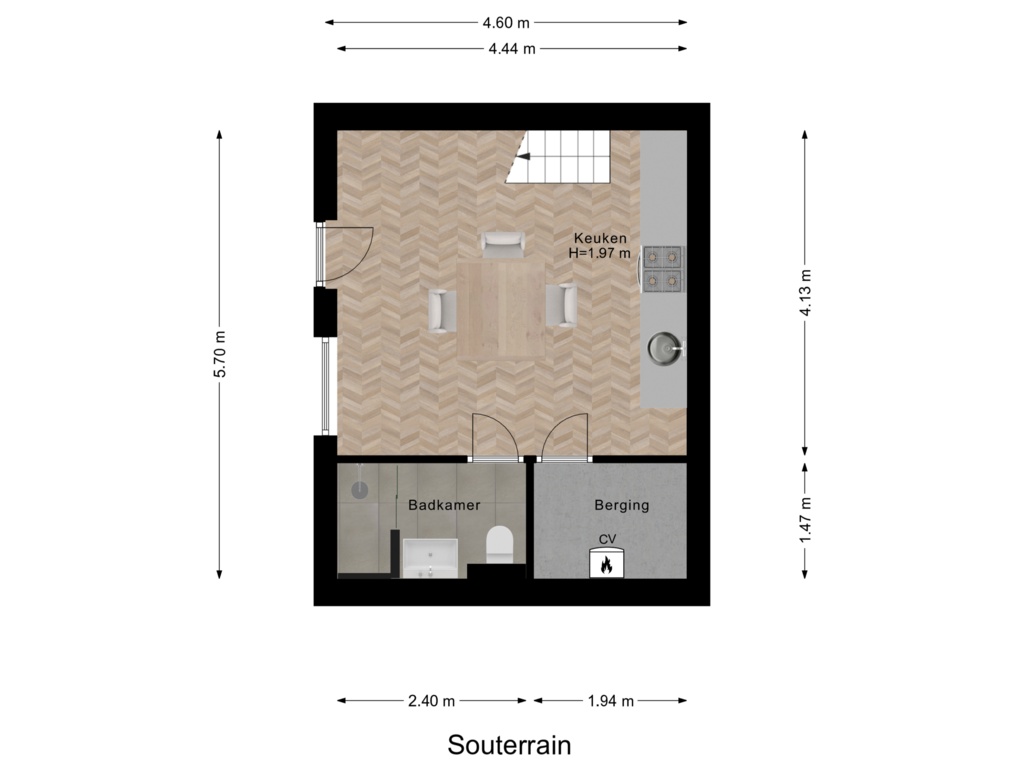 Bekijk plattegrond van Souterrain van Pastoriedijk 417