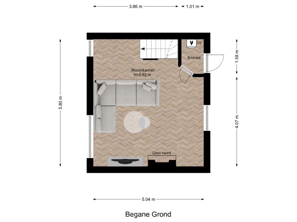 Bekijk plattegrond van Begane Grond van Pastoriedijk 417