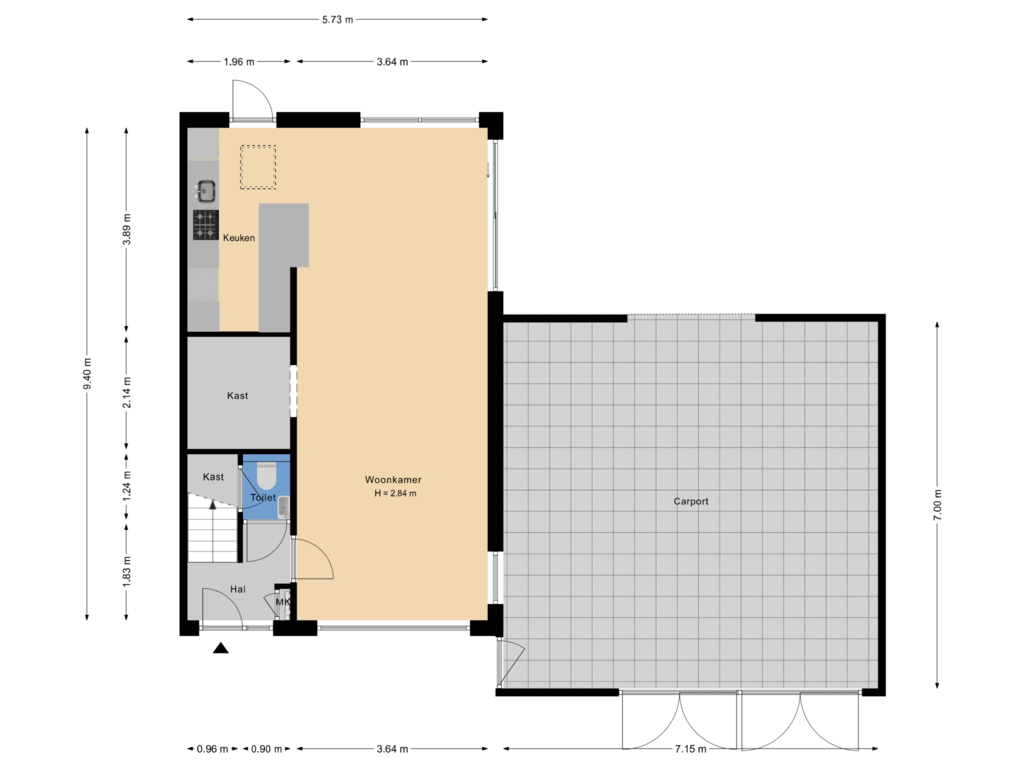 Bekijk plattegrond van Begane grond van Tutein Noltheniusplein 2