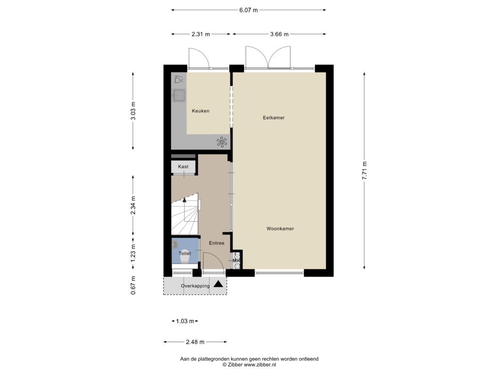 Bekijk plattegrond van Begane Grond van Rembrandtstraat 61