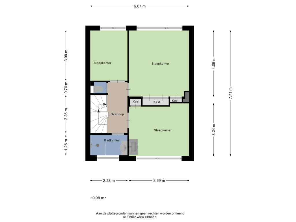 Bekijk plattegrond van Eerste Verdieping van Rembrandtstraat 61