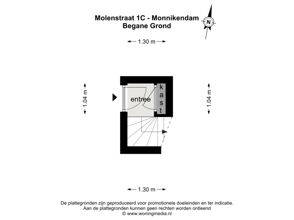 Bekijk plattegrond van BEGANE GROND van Molenstraat 1-C