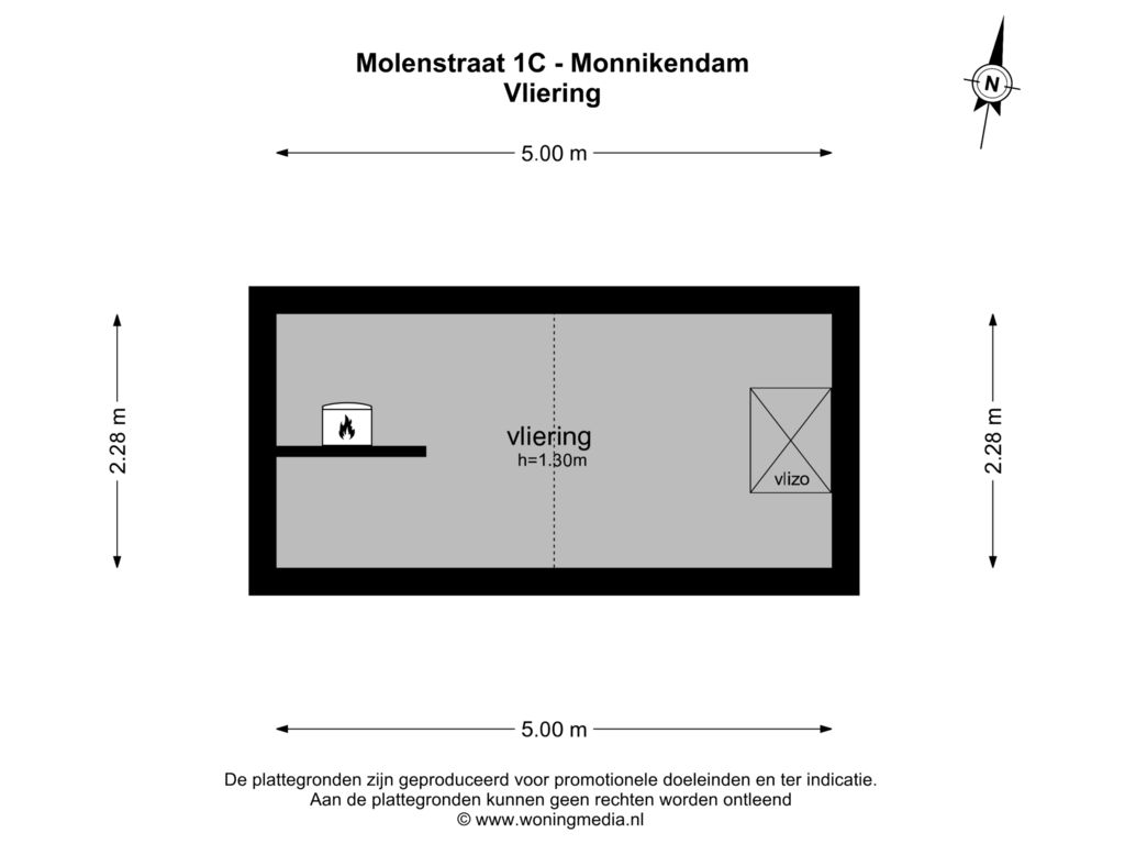 Bekijk plattegrond van Vliering van Molenstraat 1-C