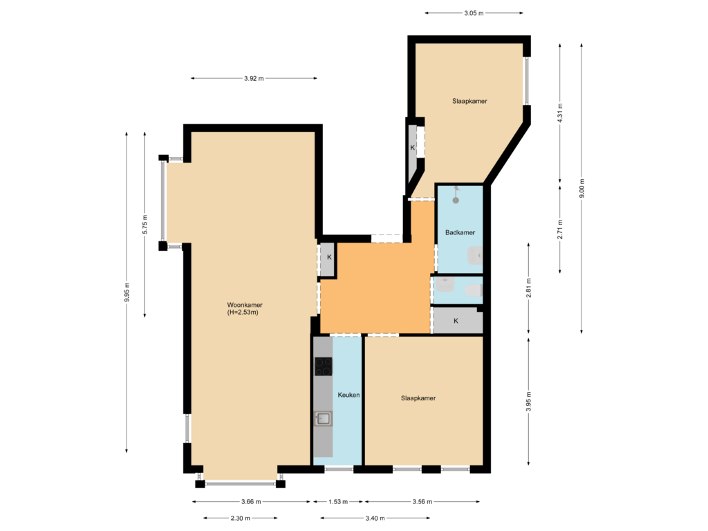 Bekijk plattegrond van First floor van Maasstraat 130-3