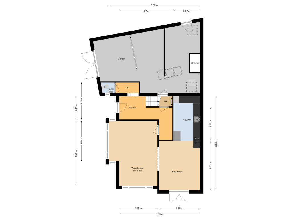 Bekijk plattegrond van Begane grond van Zilvermeeuwstraat 43