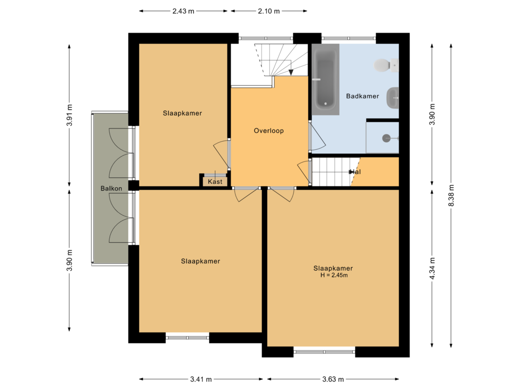 Bekijk plattegrond van Eerste verdieping van Zilvermeeuwstraat 43