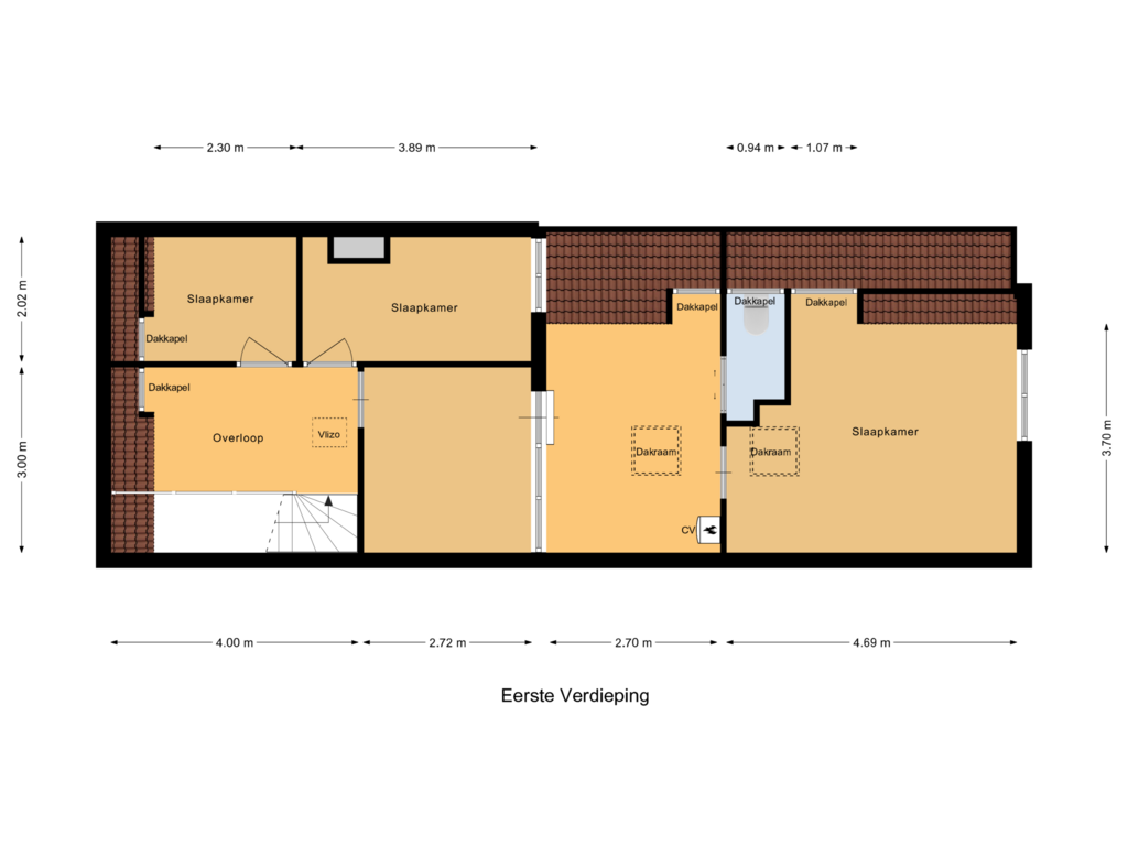 View floorplan of Eerste Verdieping of Molenwal 22