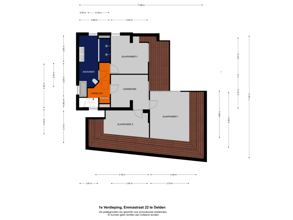 View floorplan of 1e of Emmastraat 22