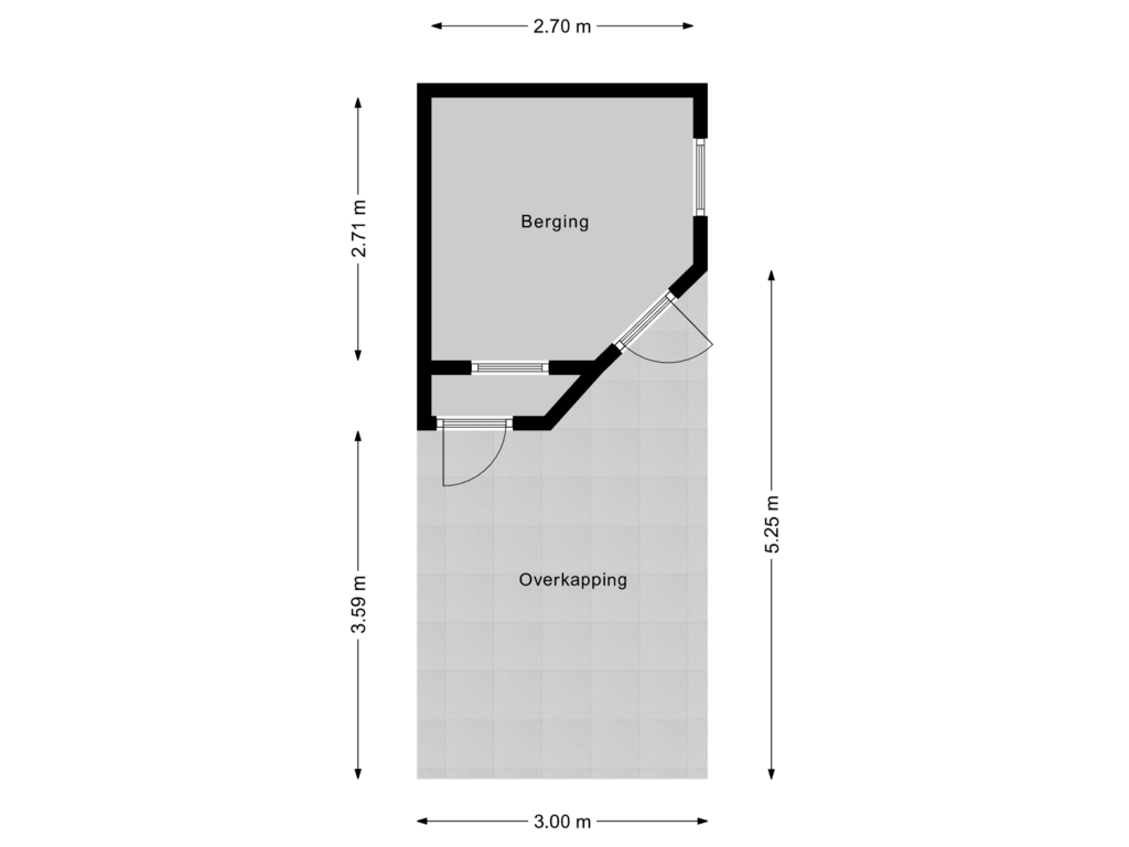 Bekijk plattegrond van Berging van Nieuwlandsedijk 9