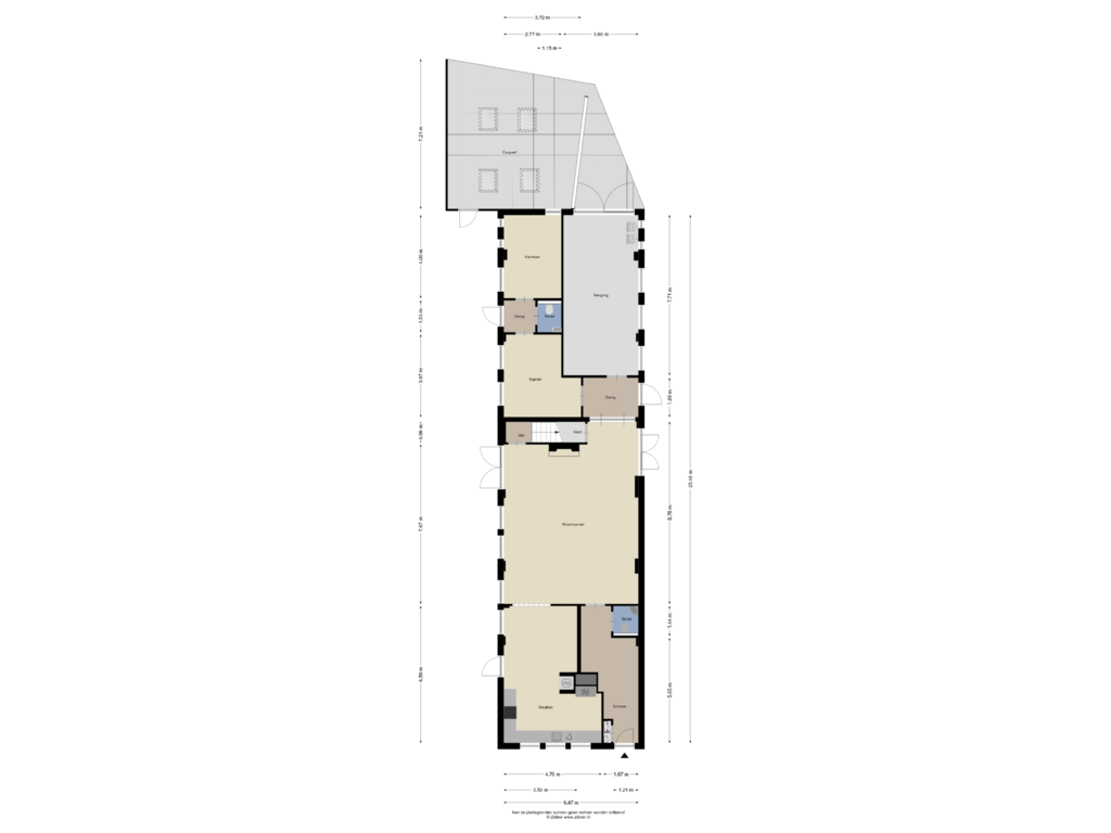 View floorplan of Begane grond of Sint Leonardusstraat 9