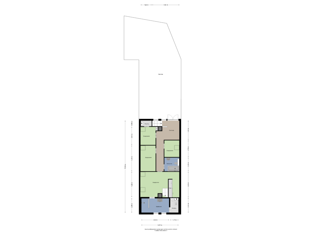 View floorplan of Eerste verdieping of Sint Leonardusstraat 9