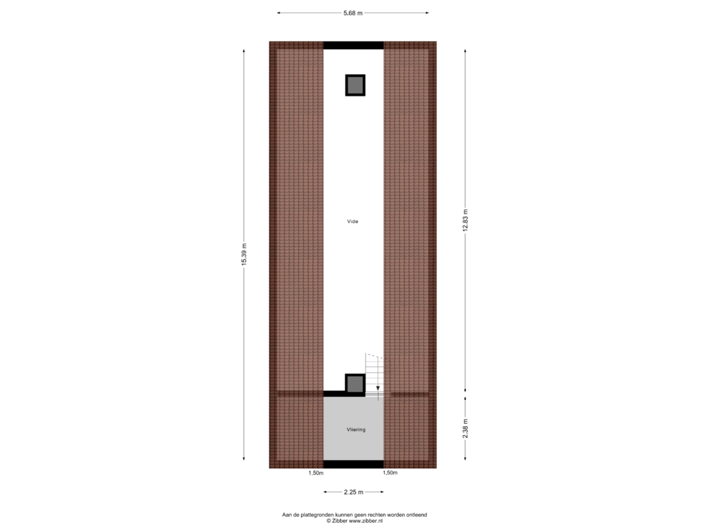 View floorplan of Vliering of Sint Leonardusstraat 9