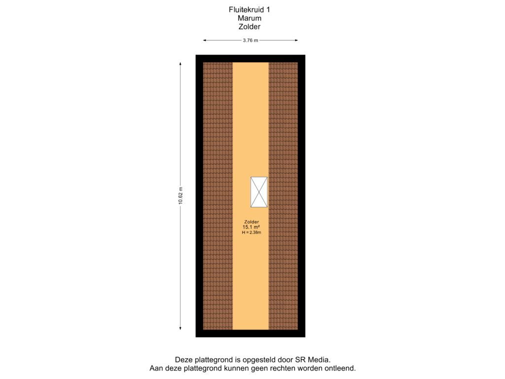 Bekijk plattegrond van Zolder van Fluitekruid 1