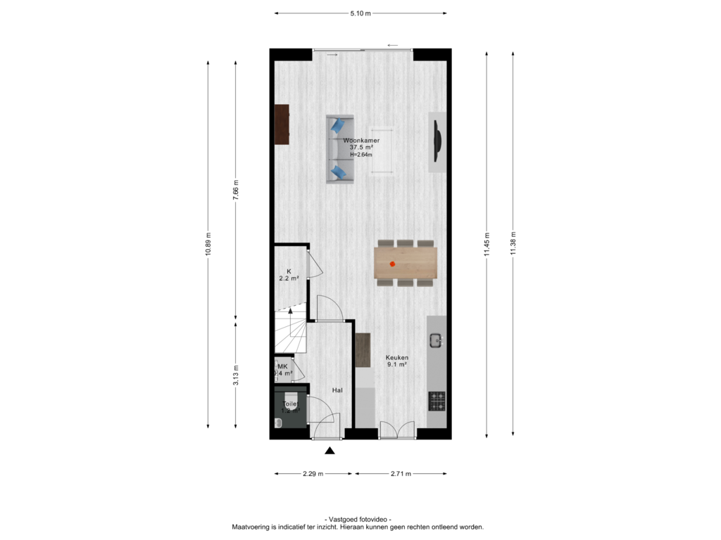 Bekijk plattegrond van Begane grond van Van Dijkerf 8