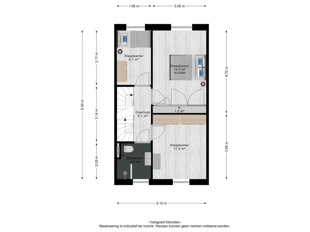 Bekijk plattegrond van 1e verdieping van Van Dijkerf 8