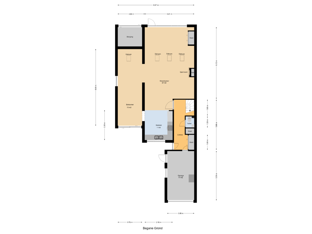 View floorplan of Begane Grond of Anna van Hensbeeksingel 142