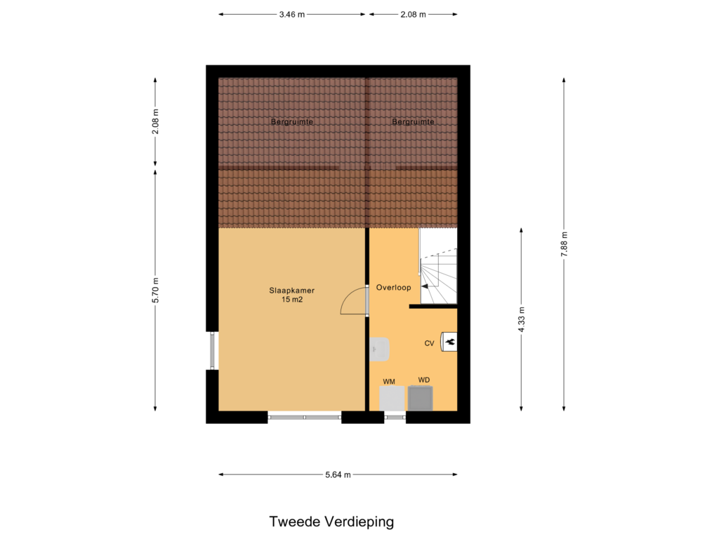 View floorplan of Tweede Verdieping of Anna van Hensbeeksingel 142