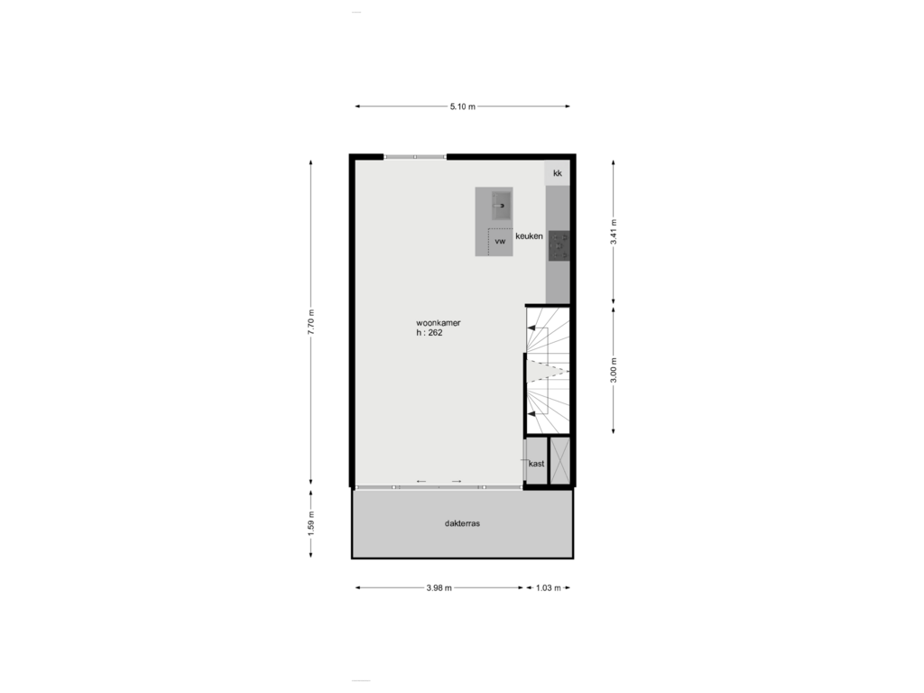 Bekijk plattegrond van 2e verdieping van Rozenlaan 2