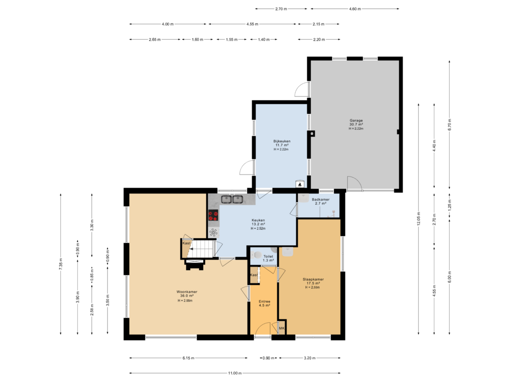 Bekijk plattegrond van Begane grond		 van Minister van den Brinklaan 9