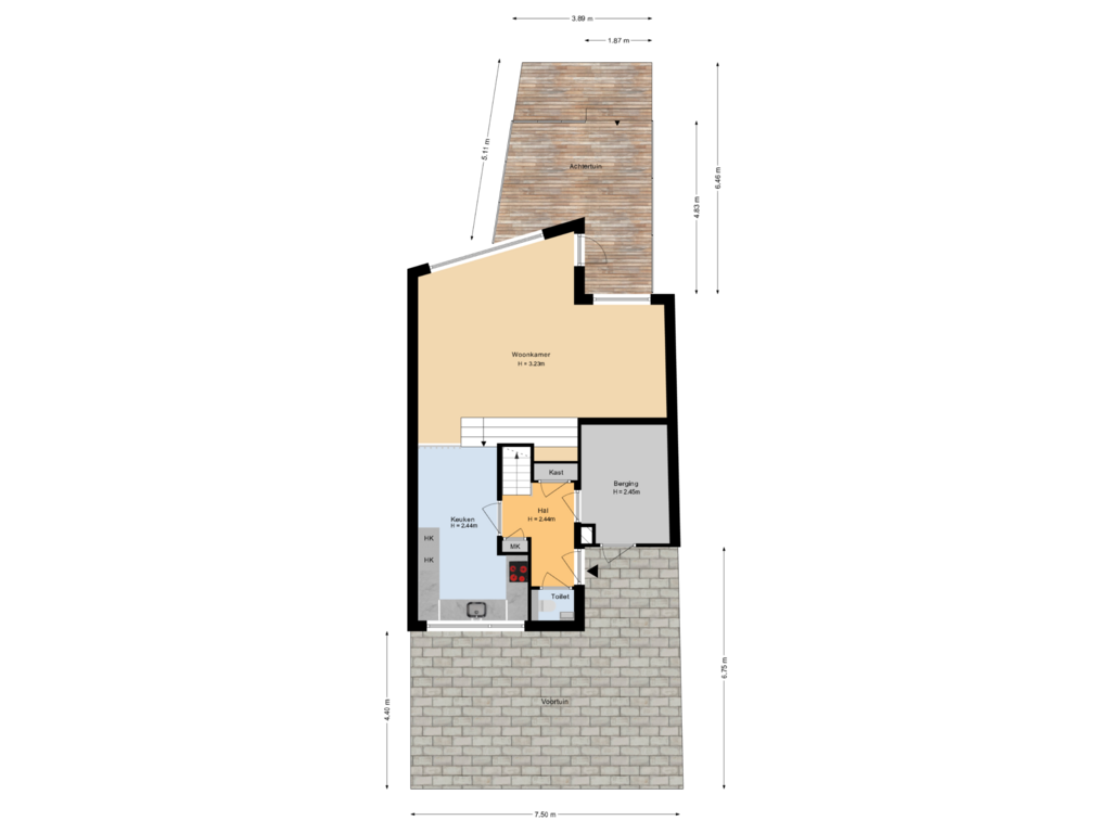 View floorplan of Situatie of Gele Plomp 26