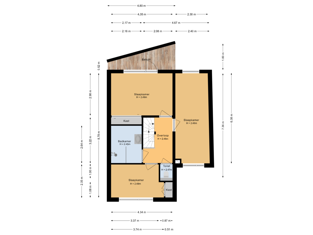 View floorplan of 1e verdieping of Gele Plomp 26