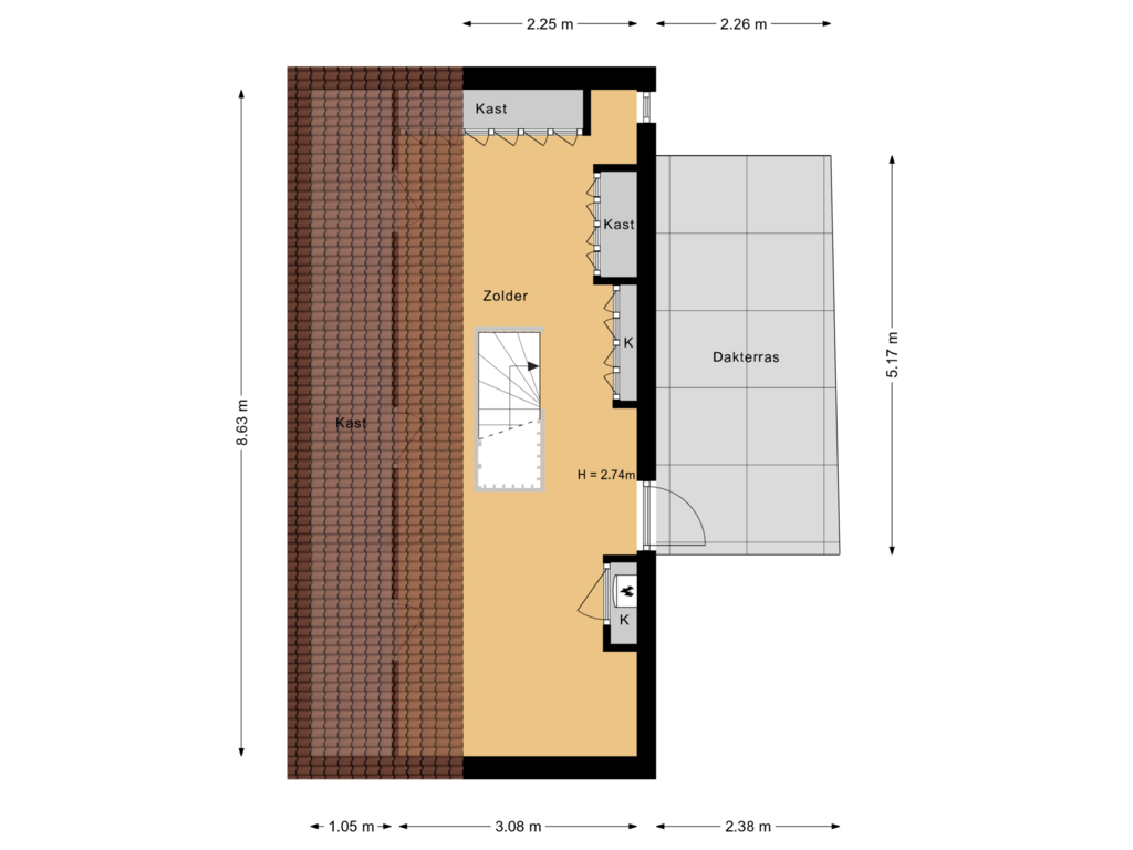 View floorplan of 2e verdieping of Gele Plomp 26