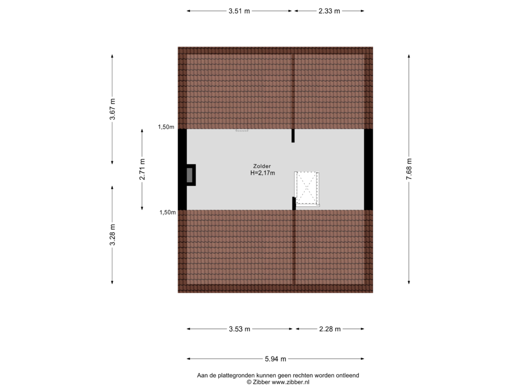 Bekijk plattegrond van Zolder van Henri Eversstraat 32