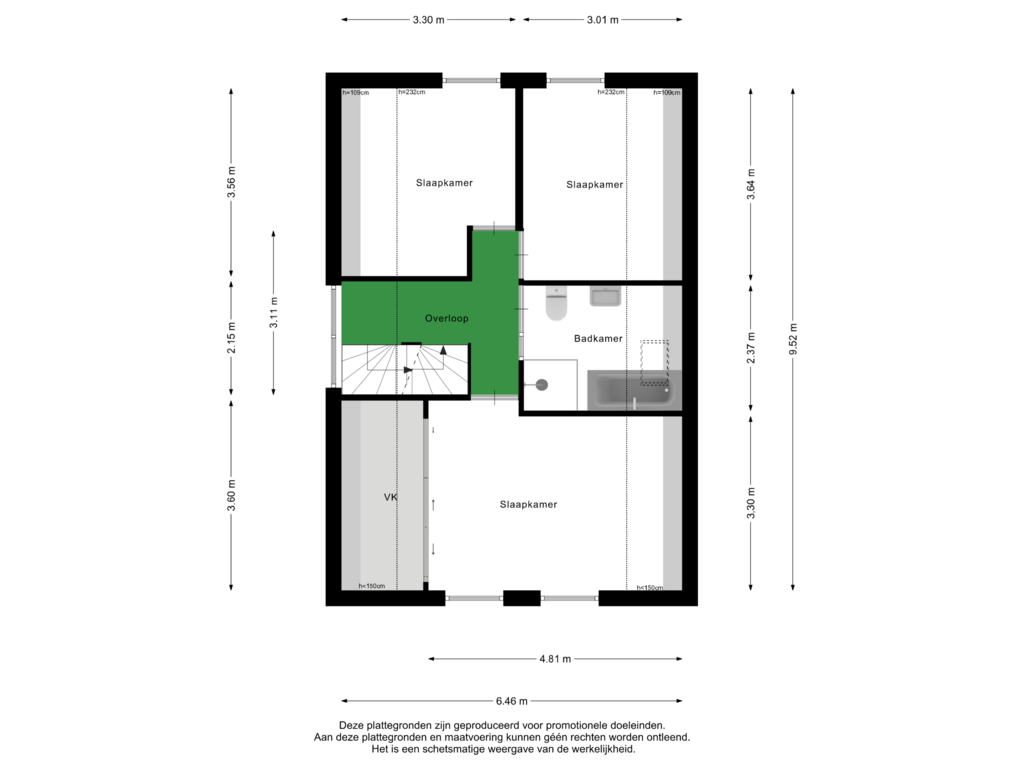 Bekijk plattegrond van 1e Verdieping van Molenstraat 17