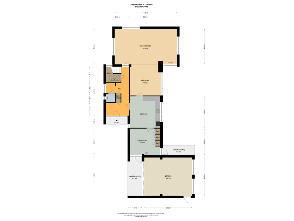 Bekijk plattegrond van BEGANE GROND van Kastanjelaan 3