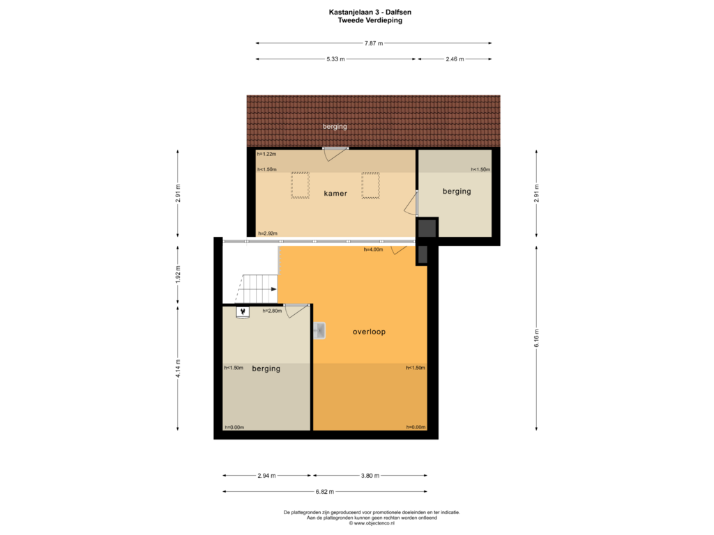 Bekijk plattegrond van TWEEDE VERDIEPING van Kastanjelaan 3