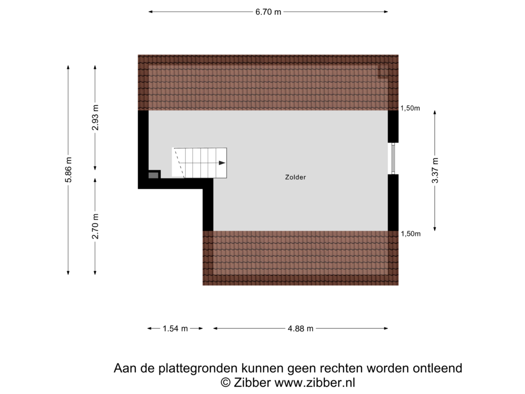 Bekijk plattegrond van Tweede Verdieping van Kapellerlaan 1-A