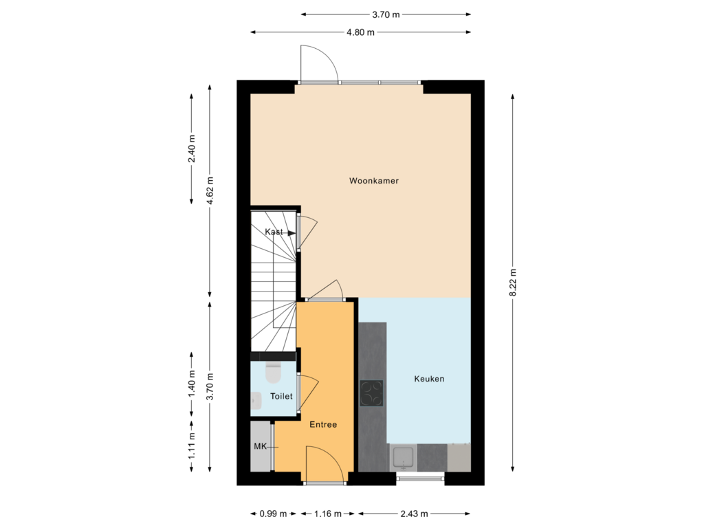 Bekijk plattegrond van Begane grond van Piet Bartenstraat 26