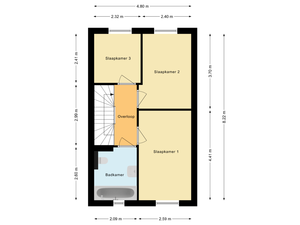 Bekijk plattegrond van Eerste verdieping van Piet Bartenstraat 26