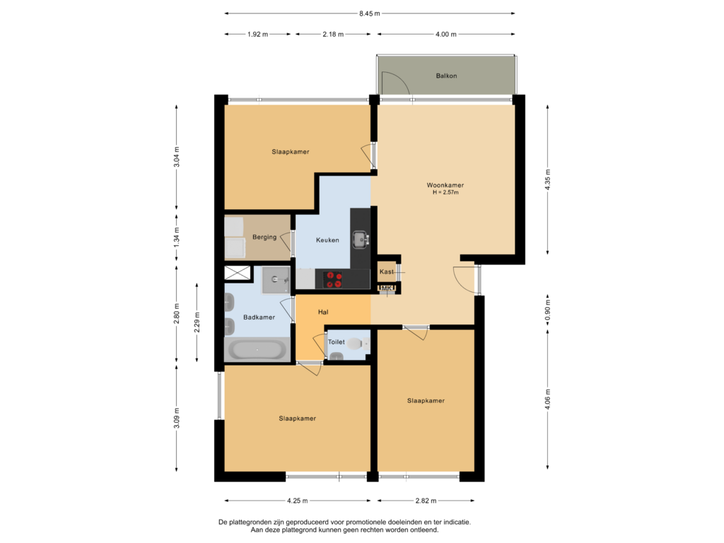 Bekijk plattegrond van Appartement van Wilgenstraat 2