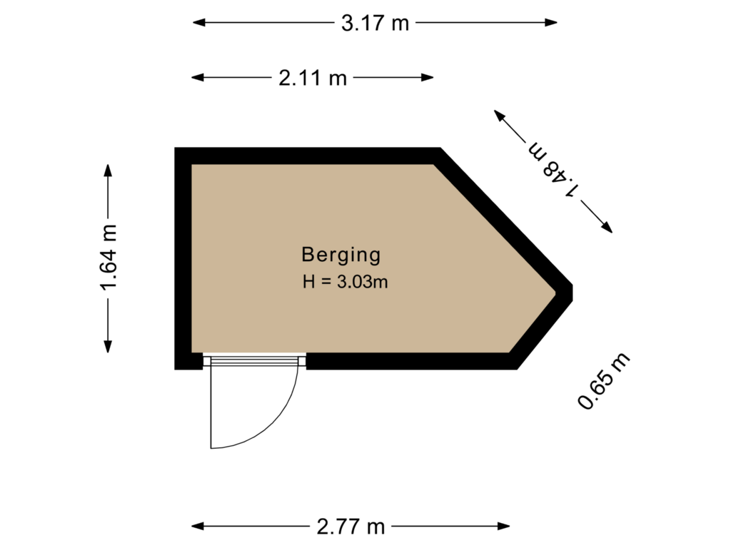 Bekijk plattegrond van Berging van De Promesse 95