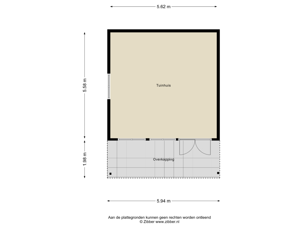 View floorplan of Tuinhuis of Oude Koningstraat 8-B