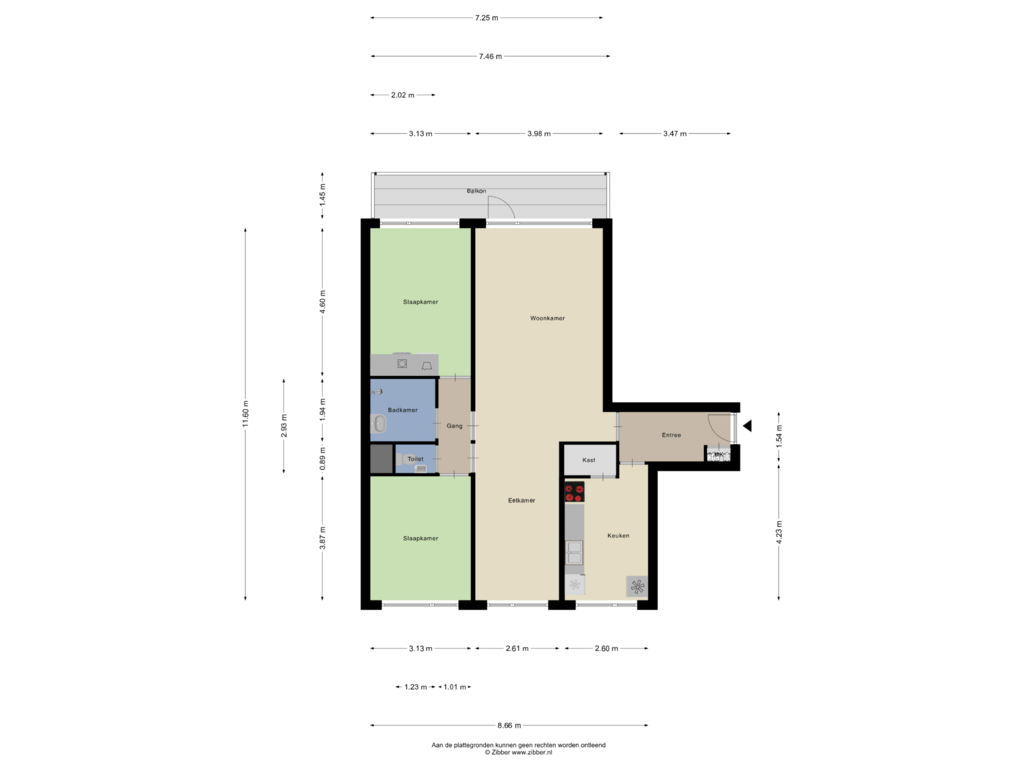 Bekijk plattegrond van Appartement van Planetenlaan 225