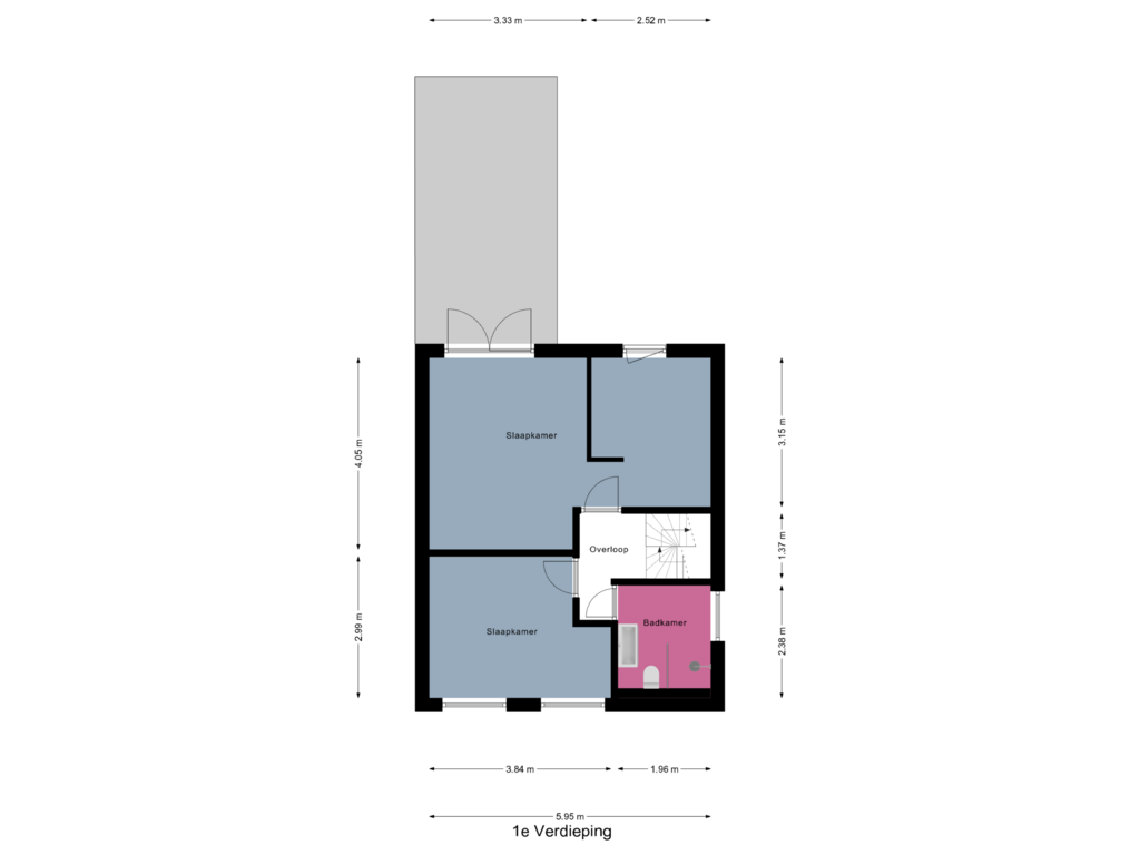 Bekijk plattegrond van 1e Verdieping van Beukenstraat 19