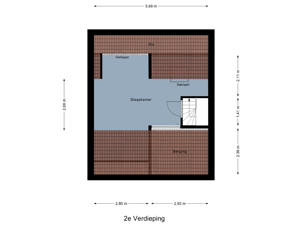 Bekijk plattegrond van 2e Verdieping van Beukenstraat 19