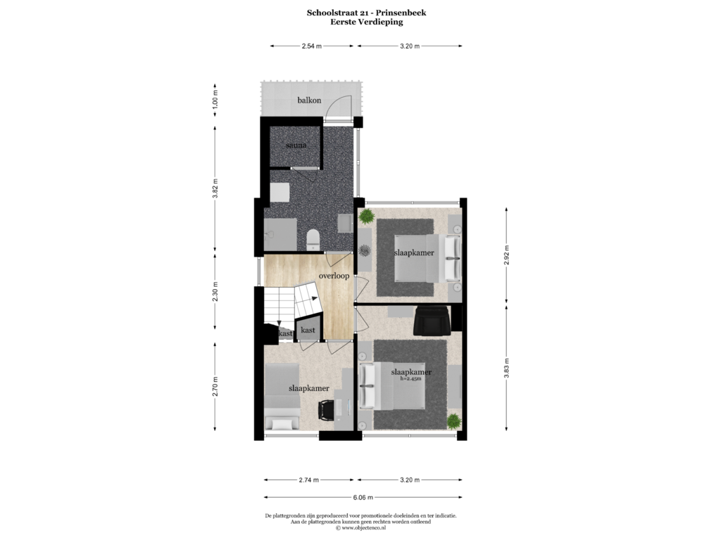 Bekijk plattegrond van EERSTE VERDIEPING van Schoolstraat 21