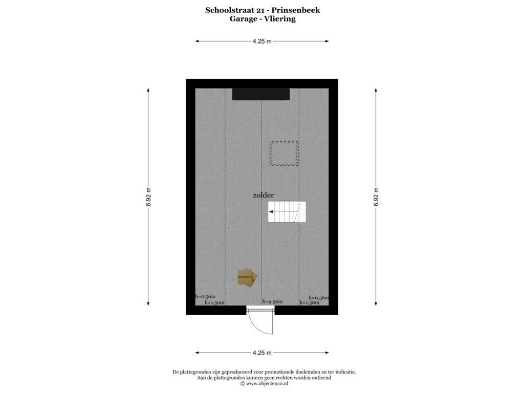 Bekijk plattegrond van GARAGE_EERSTE VERDIEPING van Schoolstraat 21